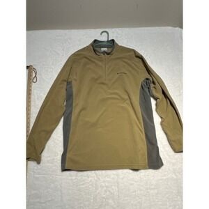 Columbia Fleece Pullover 1/4 Zip Mens XL Khaki Gray Hiking Outdoor